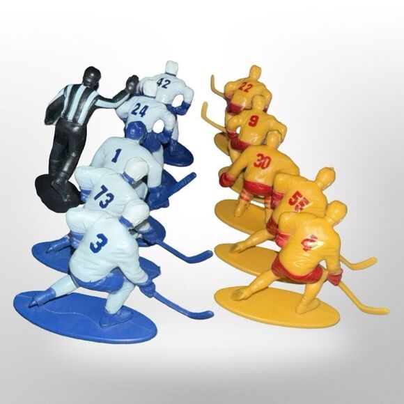 Kaskey Hockey Guys Figures Orange Red, Blue White & Referee Players Cake Toppers - Picture 4 of 4